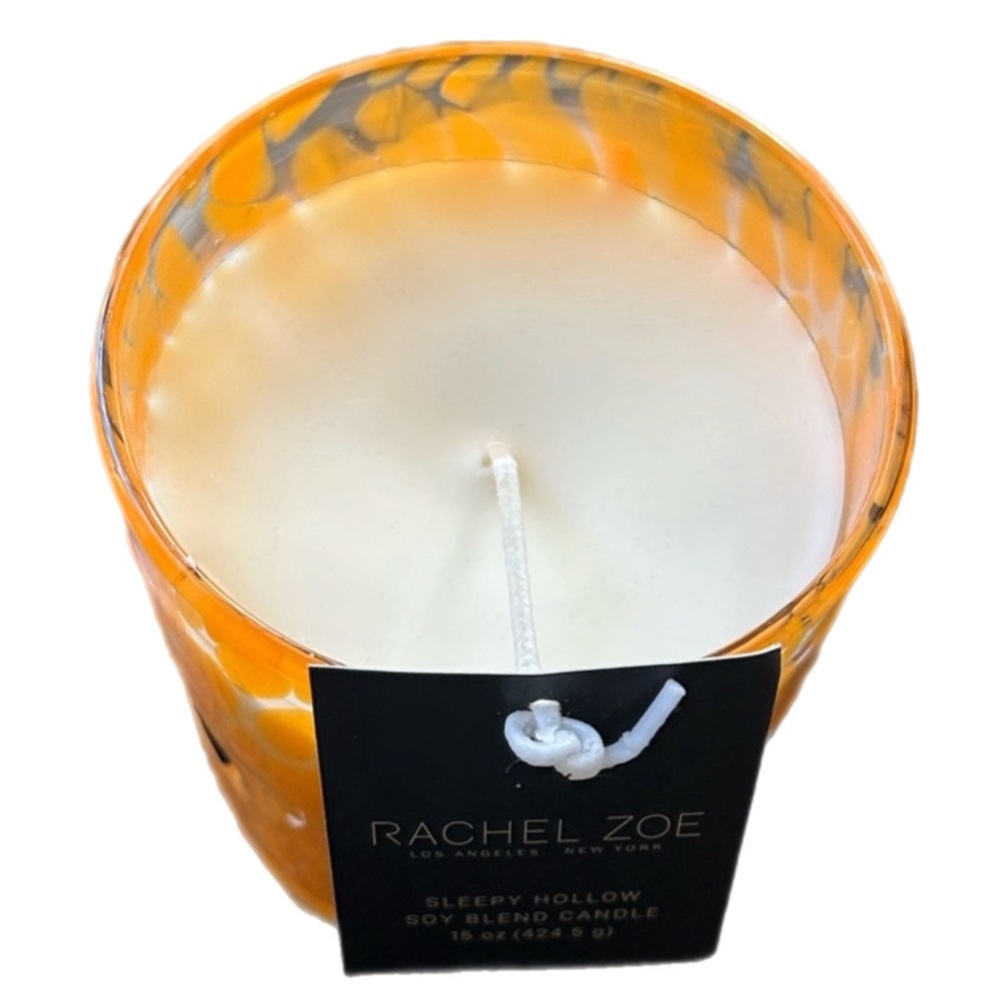 NEW Rachel Zoe Confetti Sleepy Hollow 15 Oz. Orange Black Bat Halloween Candle - Picture 7 of 12